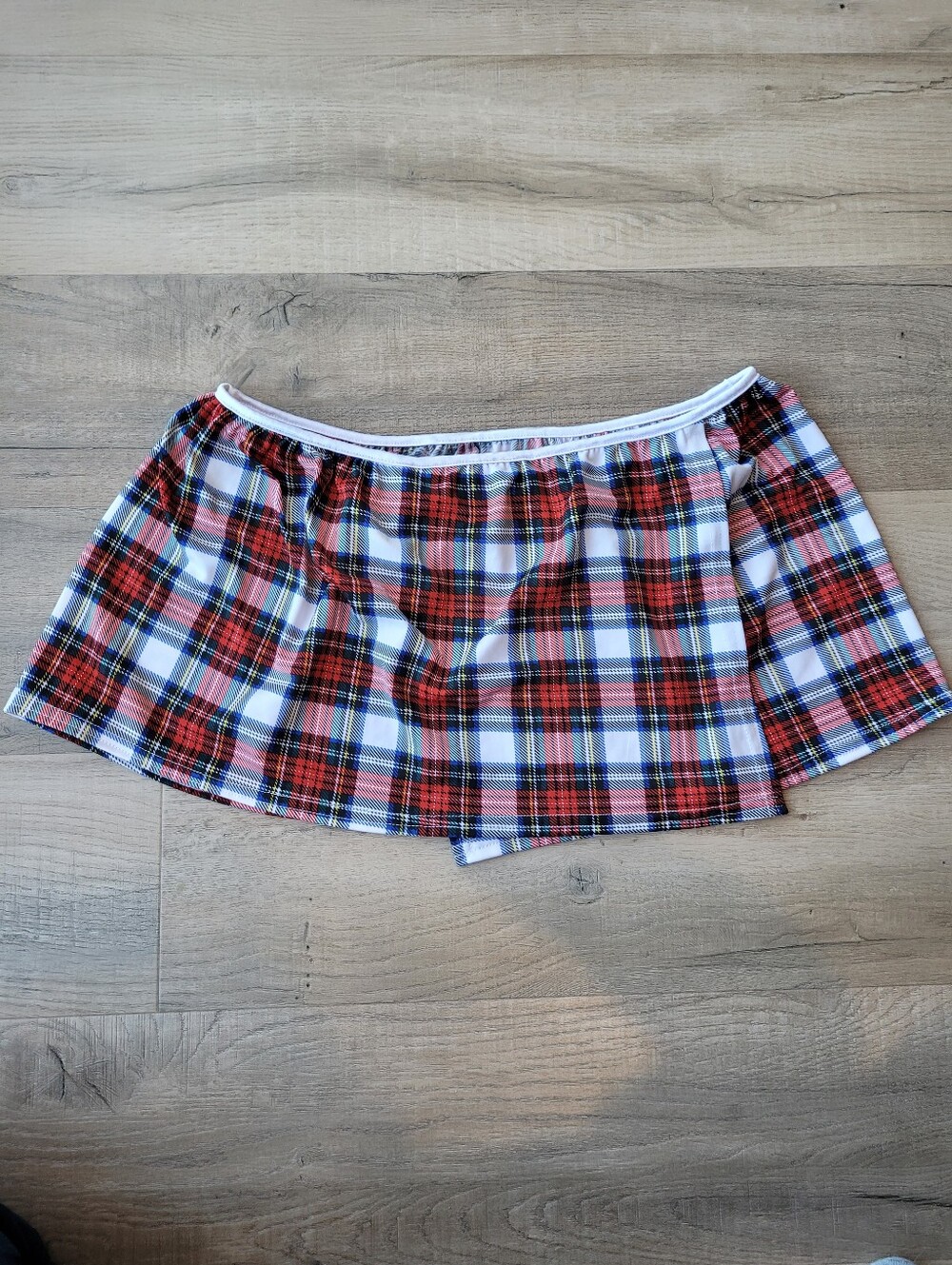 Red Plaid Micro Mini Skirt Costume Lingerie OS